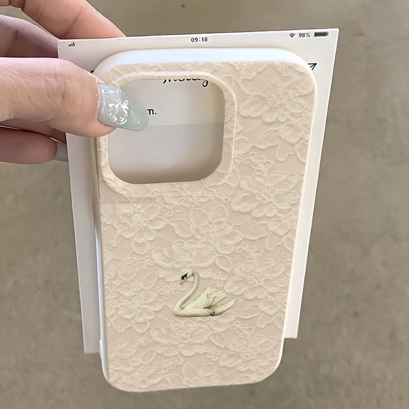 Lace Swan Pattern Lychee Textu - Apple Iphone 15 recension och pris